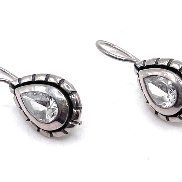 W1202 Retired Silpada Zirconia Teardrop Earrings - Picture 2 of 3